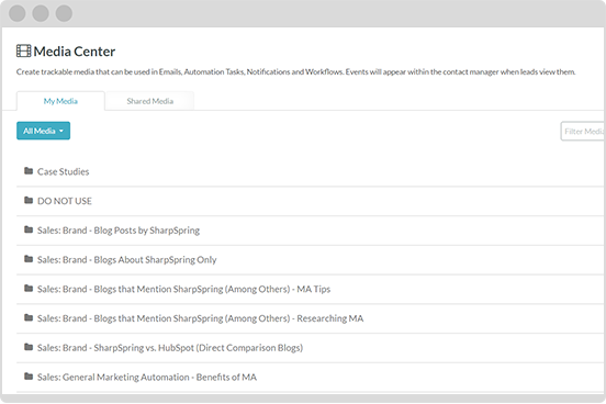 SharpSpring Media Center