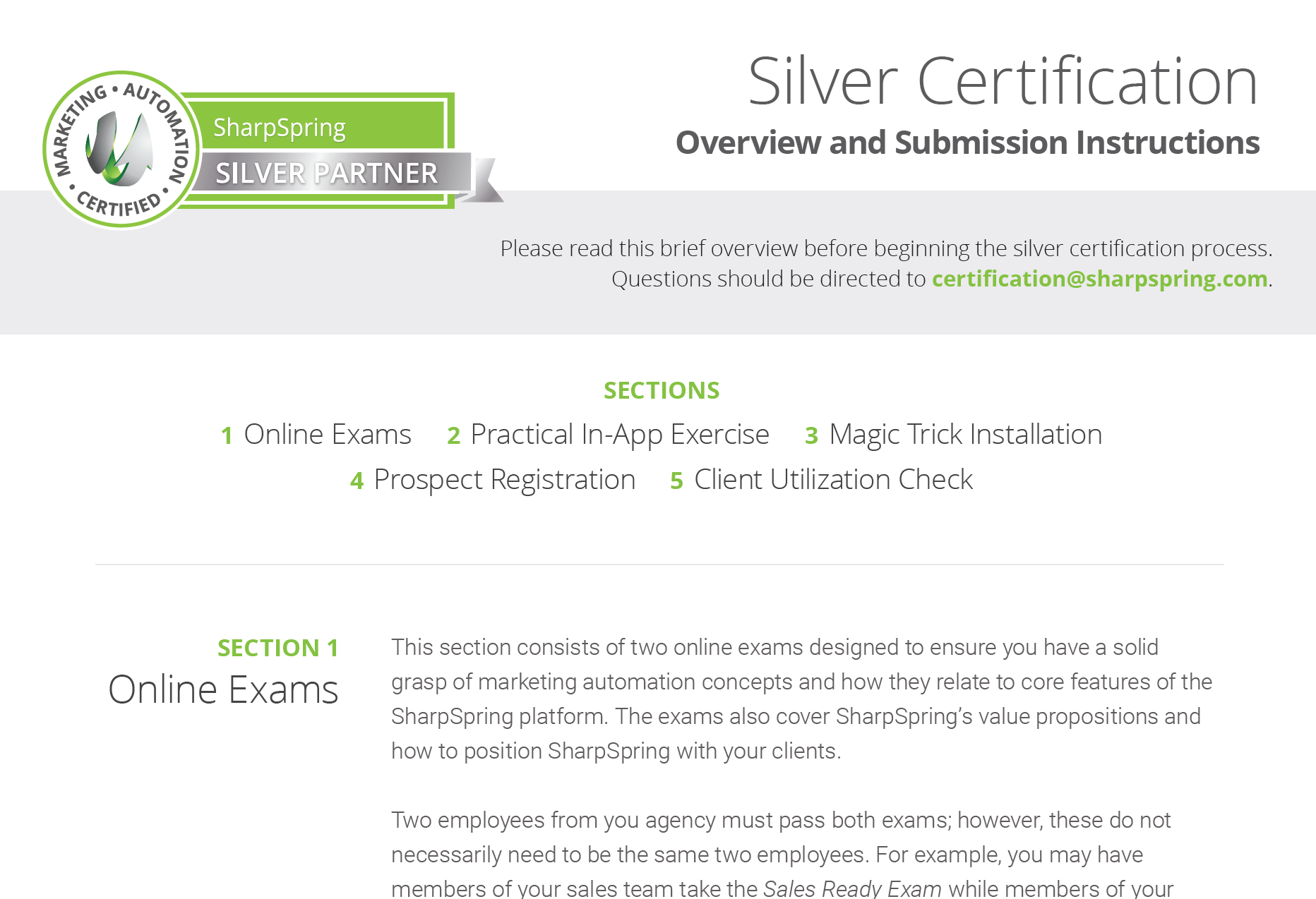 Silver Certification Overview