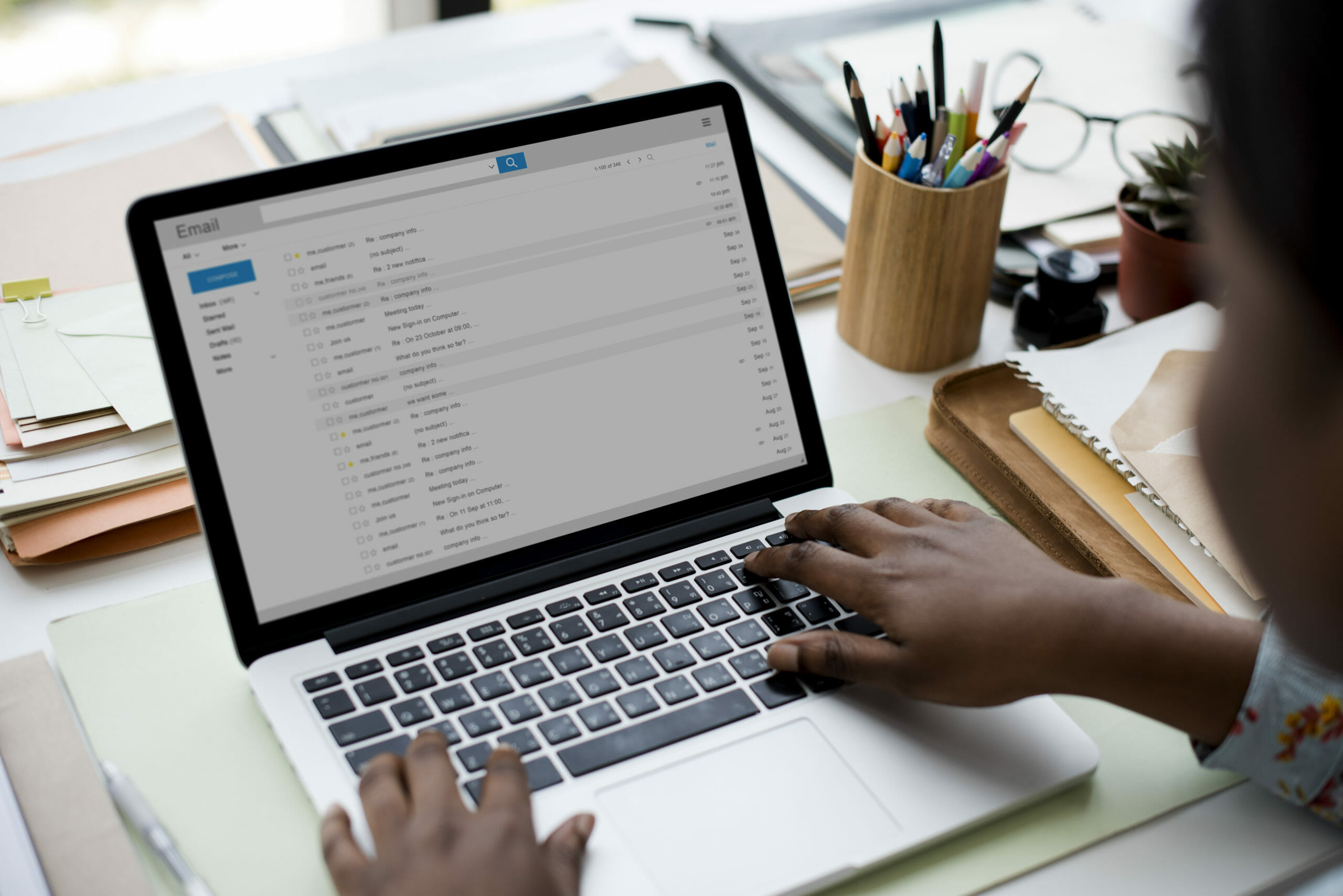 Image of man working on email marketing campaign